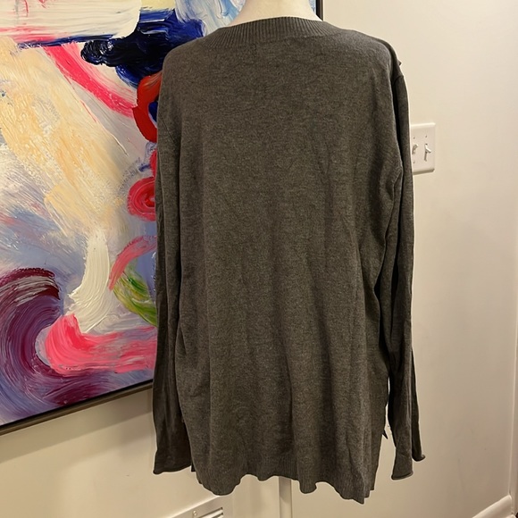 Like new! Dark grey Kensie cold-shoulder sweater. From Nordstrom, size XL. - Picture 5 of 6